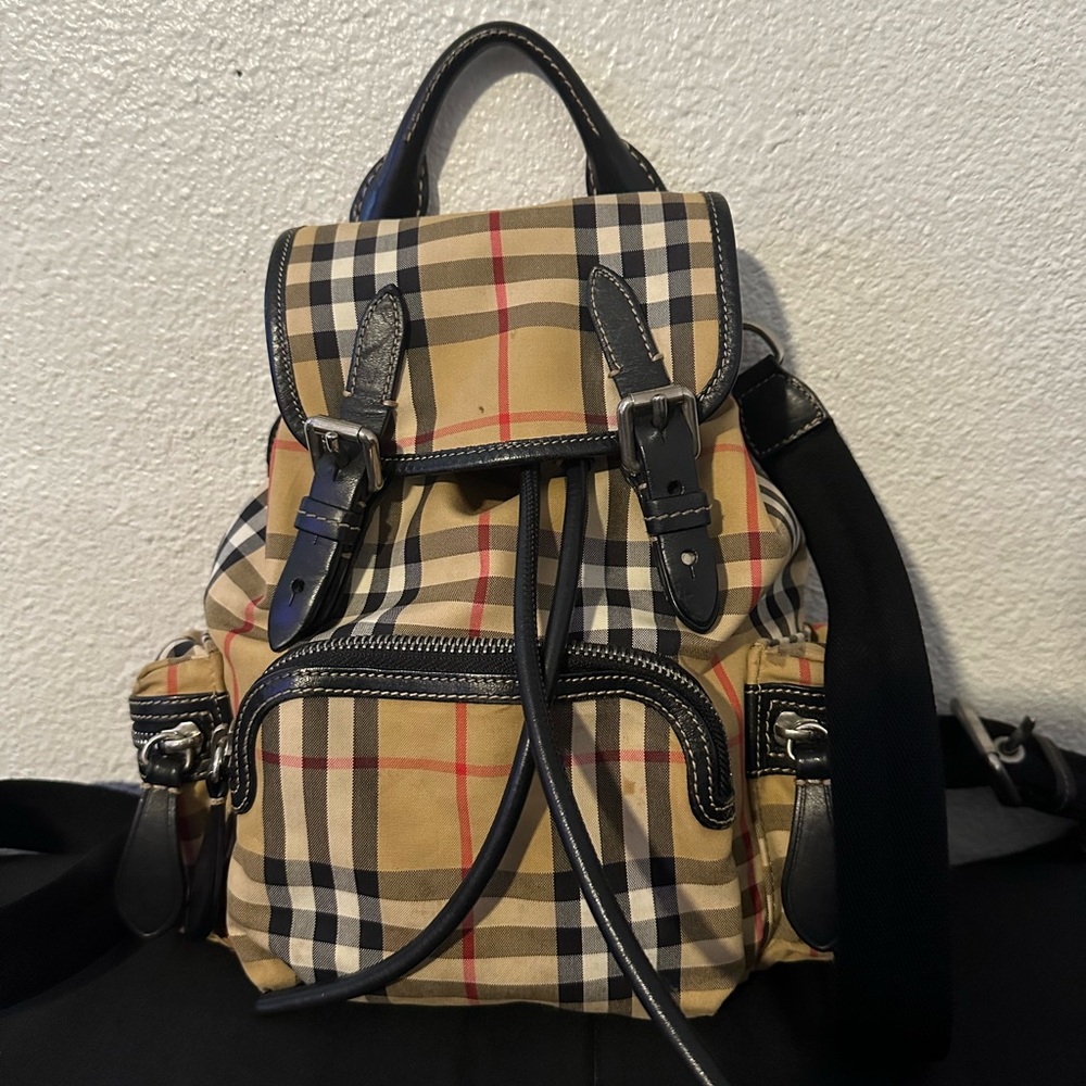 Burberry Vintage Check Small Rucksack Backpack Antique Yellow